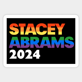 Stacey Abrams 2024 LGBT Rainbow Design: Stacy Abrams For President Magnet